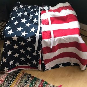 Men’s American flag swim trunks